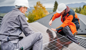 Senior techs installing solar panels