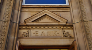 Entrance to bank building